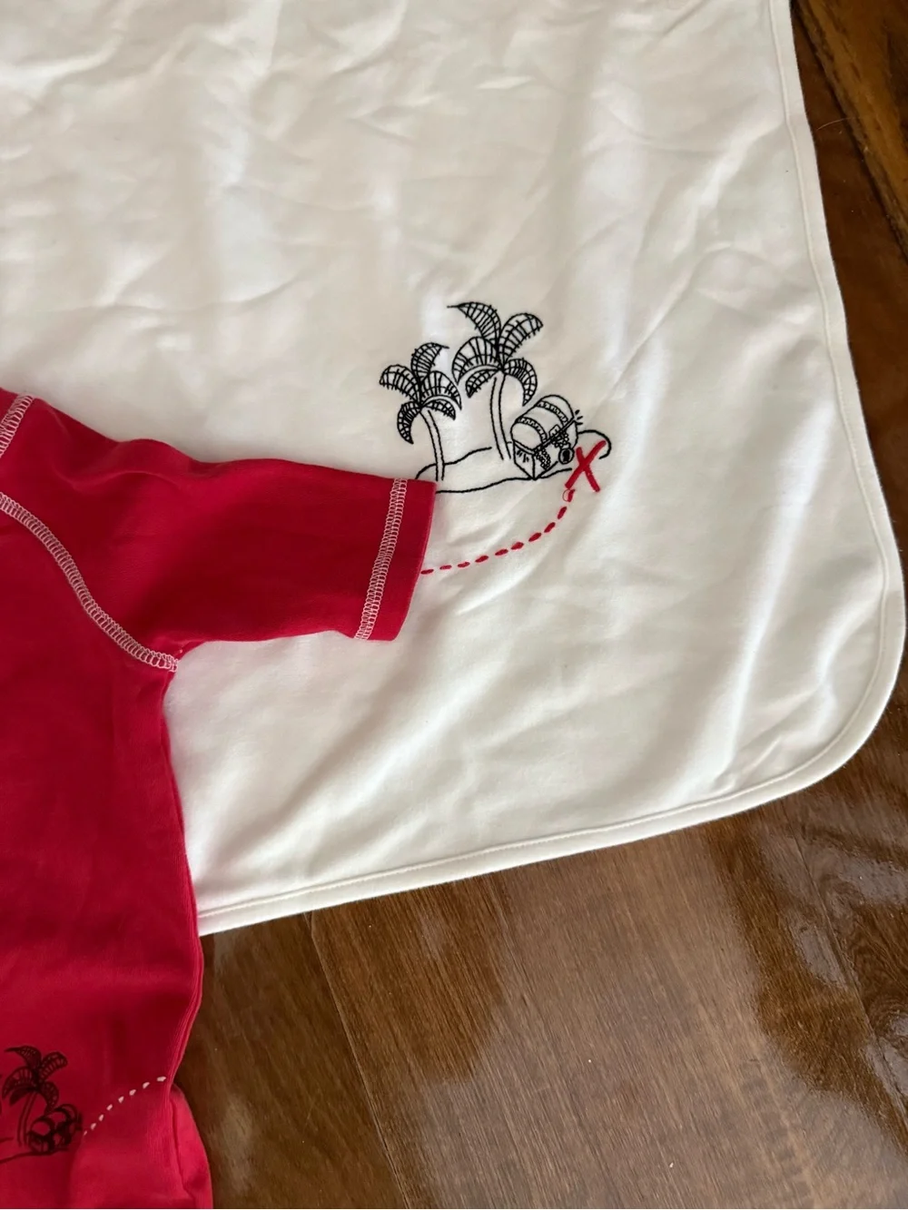 Vintage Gymboree 2004 Pirate Island Map Treasure Chest Baby Blanket set